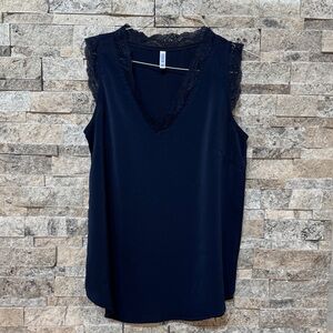 Chic Navy Lace Women's Blouse